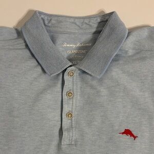 Tommy Bahama Sky Blue Island Zone Polo Shirt for Men XXL